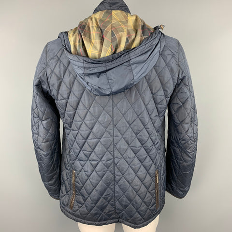 BARBOUR Limited Edition by TOKITO Size L Navy Quilted Poliammide Detachable Hood Jacket