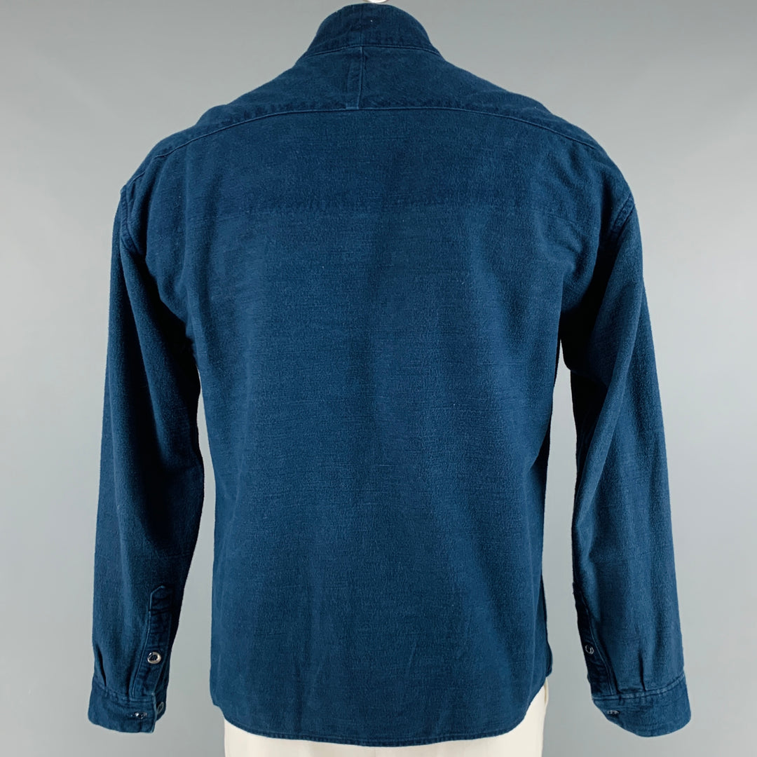 VISVIM Size L Indigo Cotton Lhamo Long Sleeve Shirt