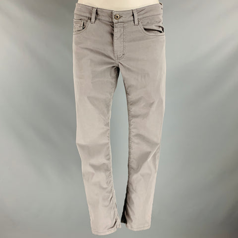 TELERIA ZED Size 34 Grey Cotton Elastane Jean Cut Casual Pants