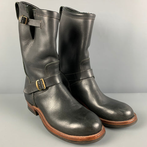 RRL by RALPH LAUREN Size 11 Black Leather Biker Boots