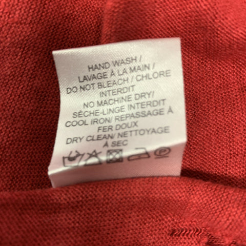 IRO Size XS Burgundy Distressed Linen Crew-Neck T-shirt