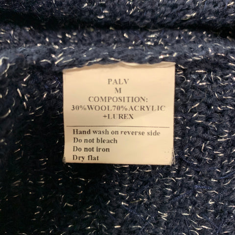 MANOUSH Taille M Veste courte à paillettes en mélange de laine argenté marine