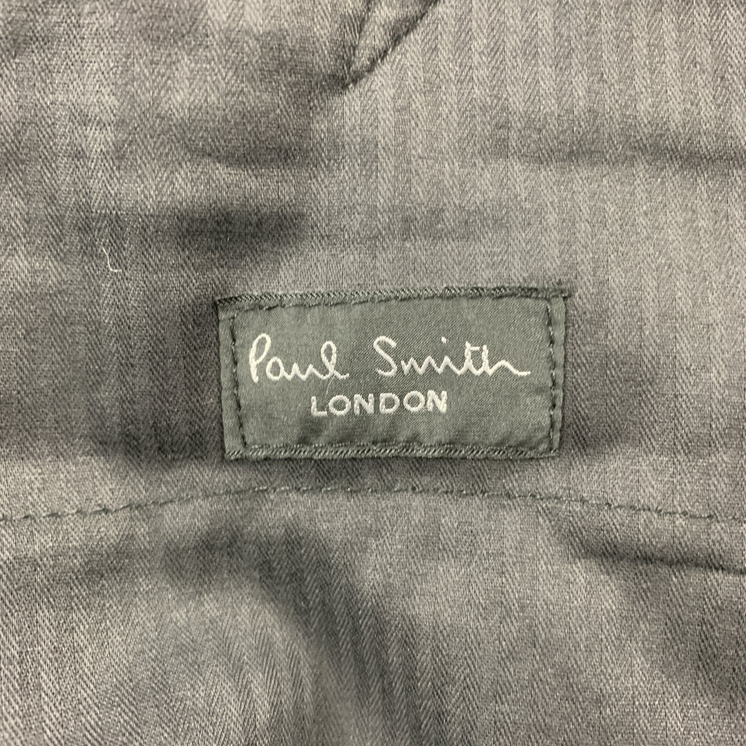 PAUL SMITH Talla 32 Pantalón de vestir de esmoquin de lana / mohair negro