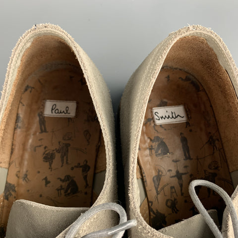 PAUL SMITH Talla 12 Zapatos con cordones de ante gris claro