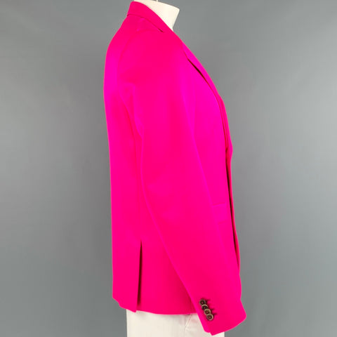 PAUL SMITH Size 42 Pink Solid Wool Silk Notch Lapel Sport Coat
