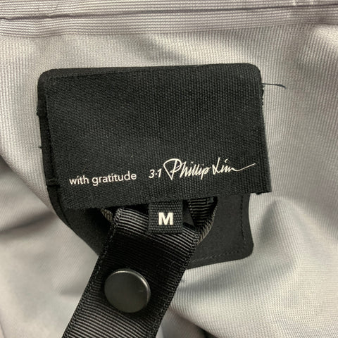 3.1 PHILLIP LIM Chubasquero con capucha de nailon y poliéster negro