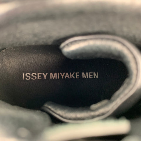 ISSEY MIYAKE Size 11 Black & Orange Print Canvas High Top Sneakers