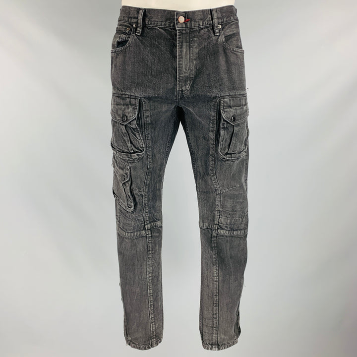 RALPH LAUREN Size 36 Black Wash Denim Multi Pockets Jeans