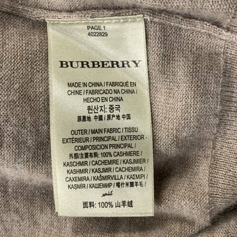 BURBERRY LONDON Size XXL Taupe Heather Cashmere Crew-Neck Pullover