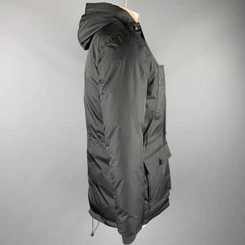 EREDI PISANO Size L Black Polyester Zip & Buttons Jacket