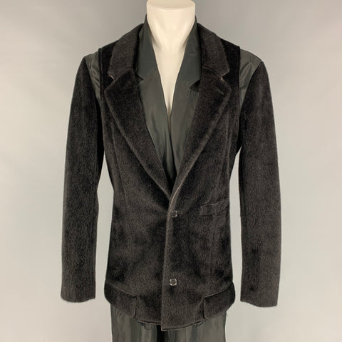 COMME des GARCONS HOMME PLUS Size M Black Polyester Faux Fur Vest Jacket