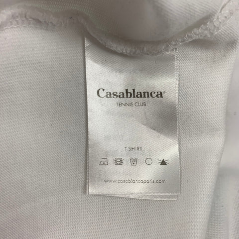 CASABLANCA Size M White Green Cotton Cupid T-shirt