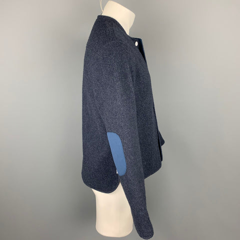 LEVI'S Size M Navy  Fleece Collarless Buttoned Jacket