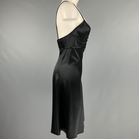 AREA Taille 4 Robe noire à bretelles spaghetti