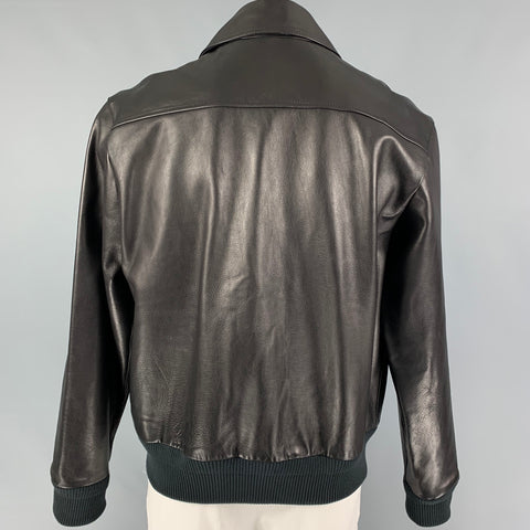 ACNE STUDIOS Size 44 Black Lazlo Leather Bomber Jacket