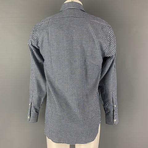 TAYLOR STITCH Size M Navy White Checkered Button Up Long Sleeve Shirt