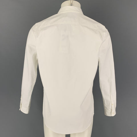 HILL CITY Size S White Cotton Blend Button Down Long Sleeve Shirt