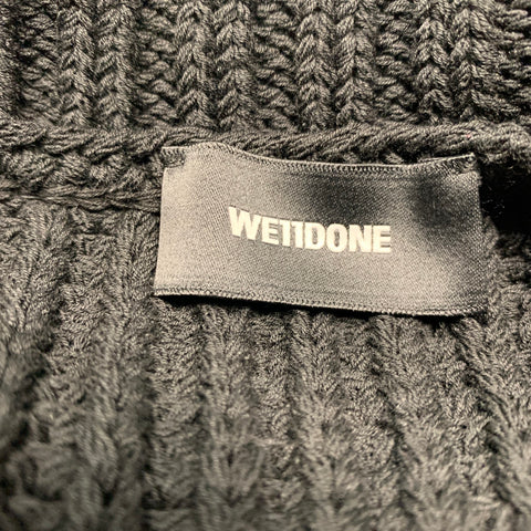 WE 11 DONE Size L Black Cotton Chunky Knit Vest