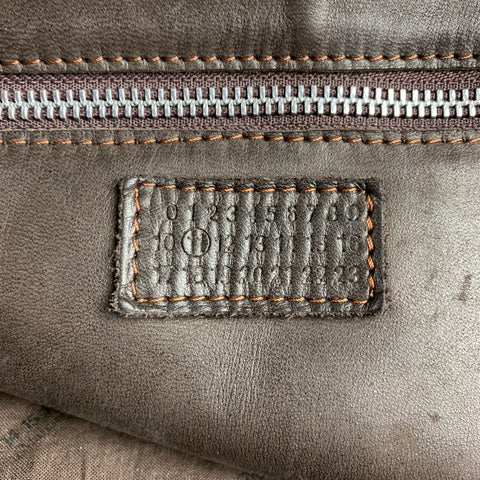 MAISON MARGIELA Beige & Brown Leather Animal Hide Shoulder Bag