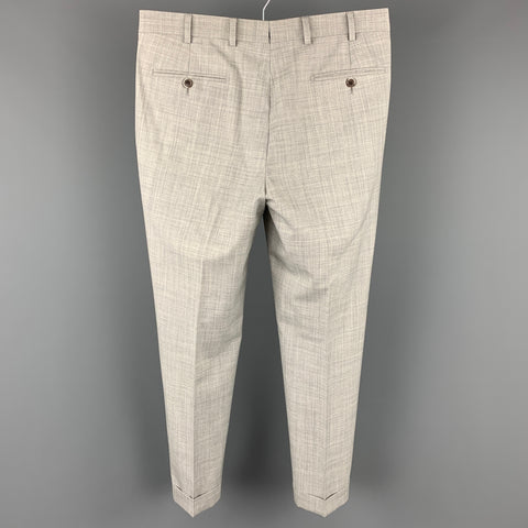 VITALE BARBERIS CANONICO Size 30 Light Gray Heather Wool Slim Fit Dress Pants