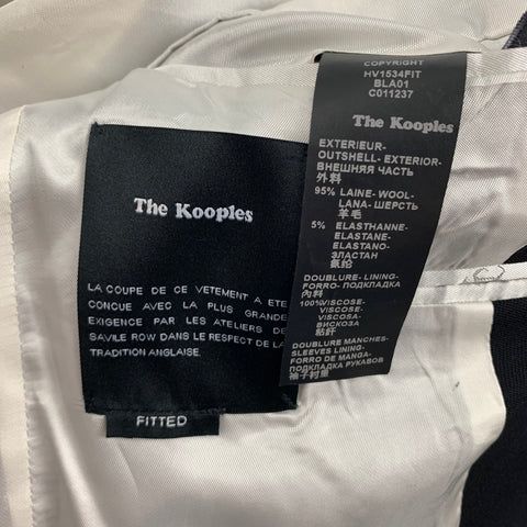 THE KOOPLES Size 38 Black White Wool Blend Shawl Collar Sport Coat