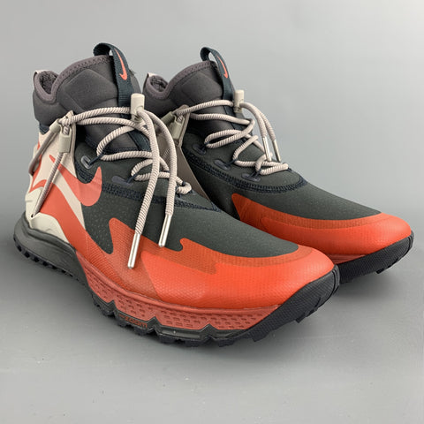 Zapatillas NIKE talla 9 grises y rojas de dos tonos con caña alta Terra Sertig