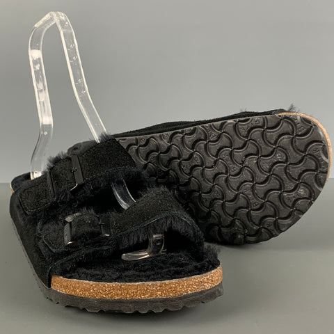 BIRKENSTOCK Sandales en cuir suédé noir taille 11