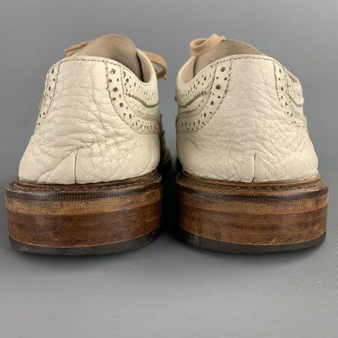 TO BOOT NY Zapatos con cordones y punta de ala de cuero perforado blanco Talla 12