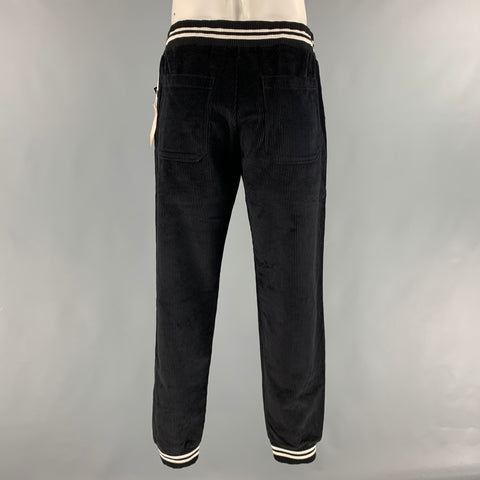 BAND OF OUTSIDERS Size XL Black White Corduroy Cotton Casual Pants