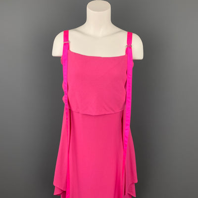 SIES MARJAN Size 4 Pink Crepe Viscose & Wool Off Shoulder Dress