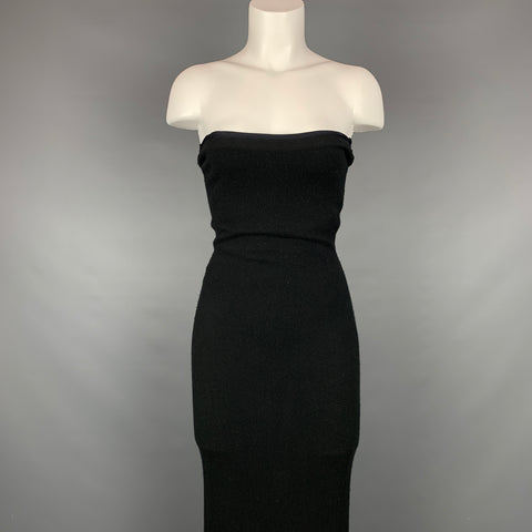 RALPH LAUREN Black Label Taille S Robe sirène sans bretelles en cachemire noir