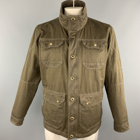 KUHL Chaqueta con botones y cremallera en mezcla de algodón liso marrón talla L