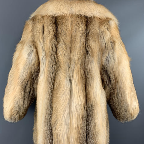 Vintage CUSTOM MADE M Gold Red Fox Fur Long Coat