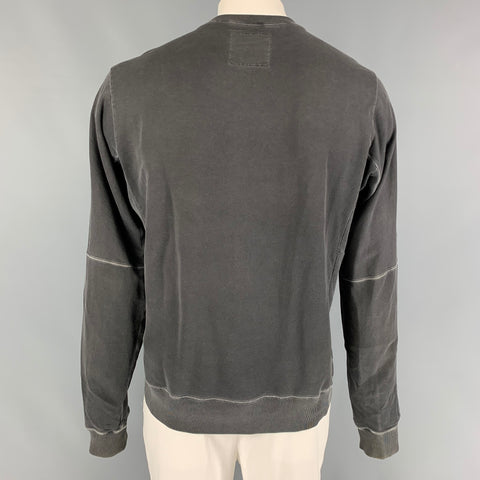 ACRONYM SS 15 Size L Charcoal Wash Cotton Crew-Neck S6-C Sweatshirt