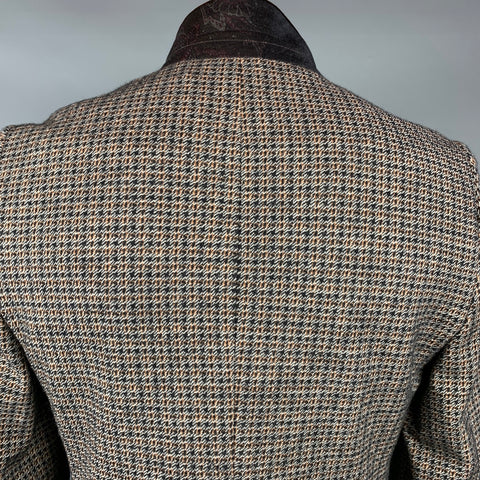 ETRO Size 44 Brown & Tan Plaid Alpaca Blend Notch Lapel Sport Coat