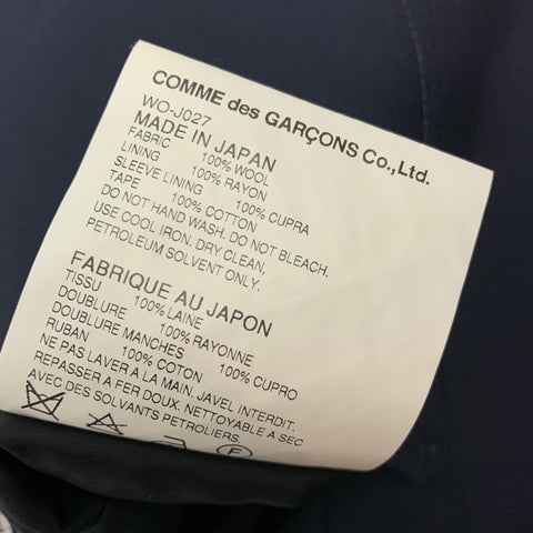 JUNYA WATANABE Size S Navy Wool Notch Lapel Sport Coat