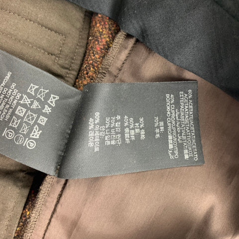 BURBERRY PRORSUM Size 44 Brown & Orange Heather Wool Blend Notch Lapel Suit