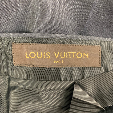 LOUIS VUITTON Size 36 Charcoal Wool Zip Fly Dress Pants