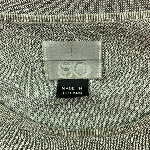 SO by Alexander Van Slobbe Size M Silver Metallic Acetate Crew-Neck Pullover