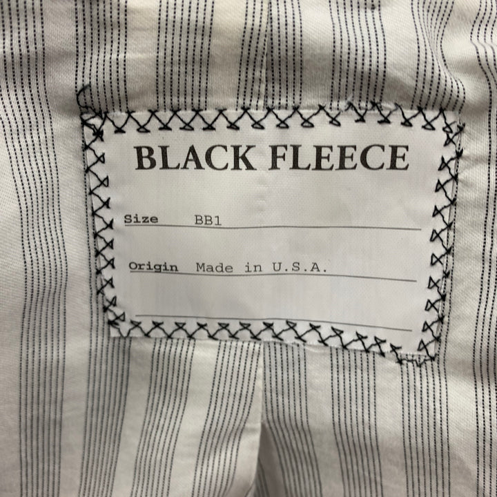 BLACK FLEECE Size 38 Black White Glenplaid Wool Blend Notch Lapel Suit