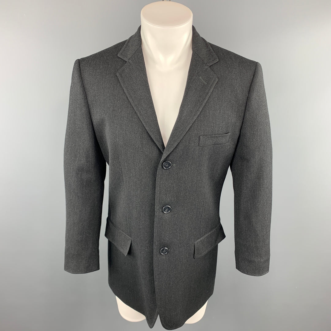 DOLCE &amp; GABBANA 40 Manteau de sport à revers cranté en laine mélangée unie anthracite