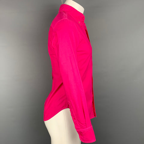 BAND OF OUTSIDERS Camisa de manga larga con botones de algodón rosa talla S