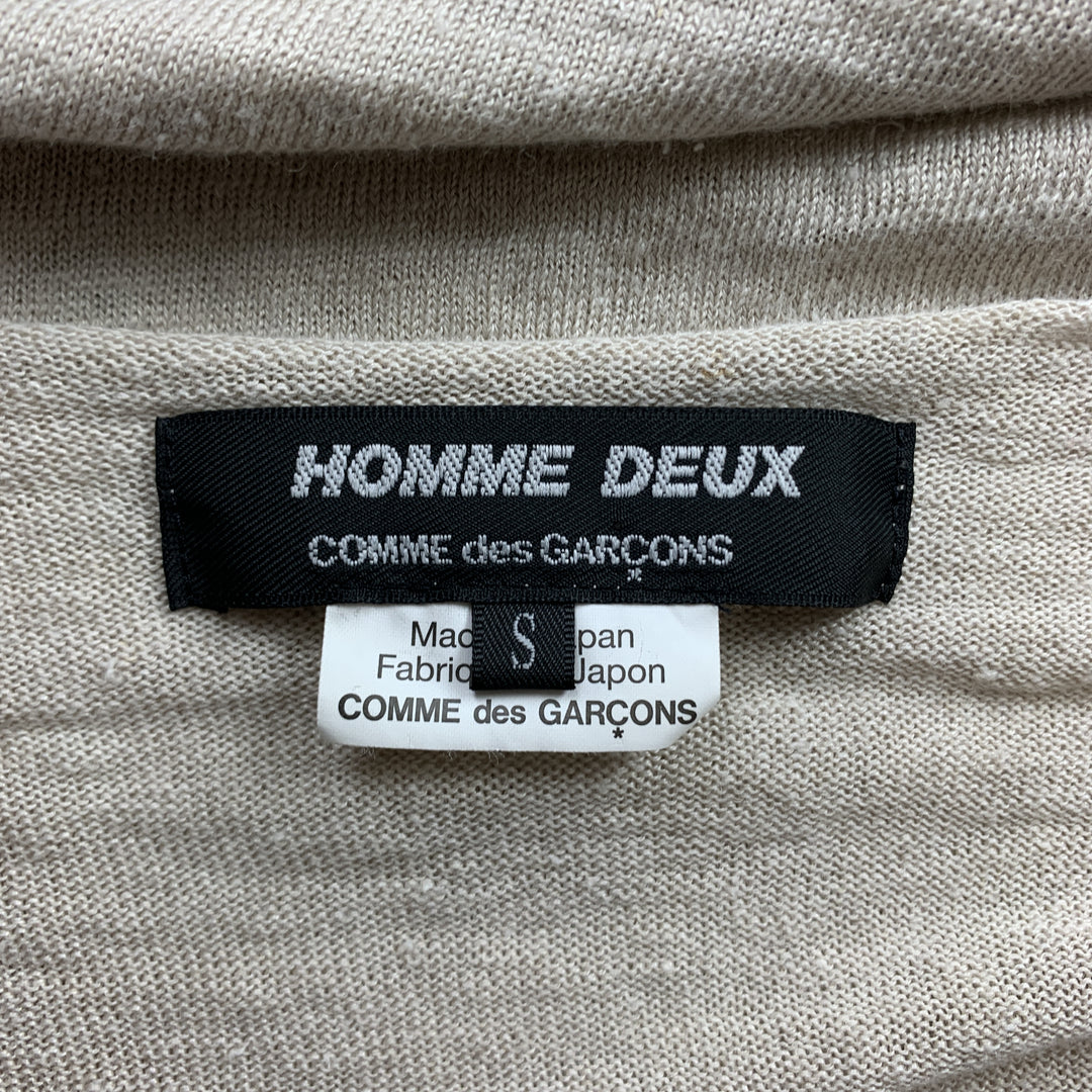 COMME des GARCONS HOMME DEUX Size S Khaki Knitted Linen Boat Neck Pullover