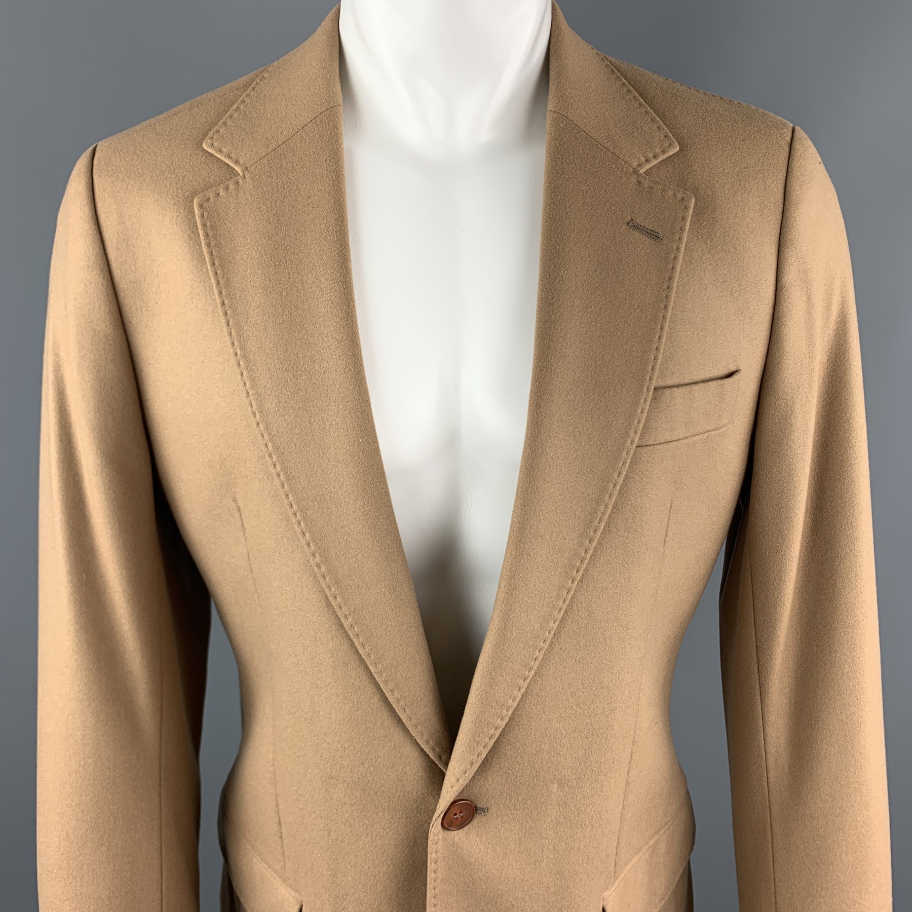 SO by Alexander Van Slobbe 40 Tan Wool Blend Notch Lapel Sport Coat