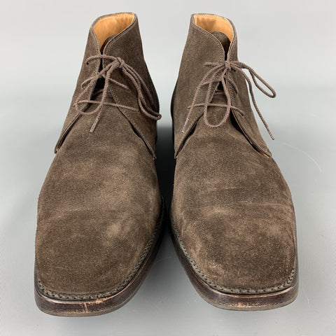 CALZOLERIA HARRIS Size 12 Brown Suede Lace Up Chukka Boots