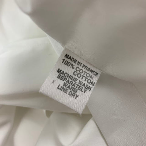 CHARVET Size M White Cotton French Cuff Long Sleeve Shirt