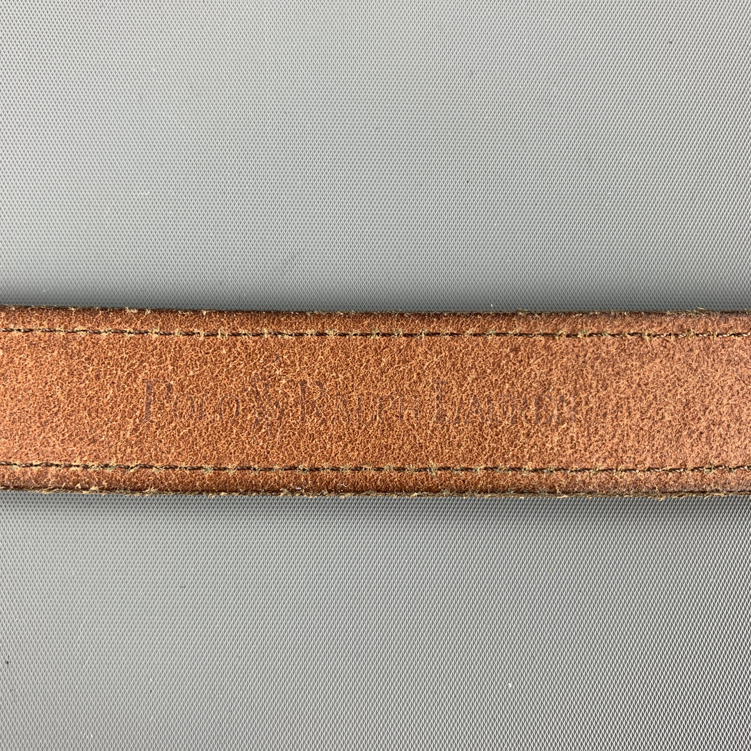 RALPH LAUREN Contrast Stitch Size 34 Tan Leather Belt