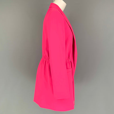 ALICE + OLIVIA Size L Pink Polyester Solid Shawl Collar Jacket
