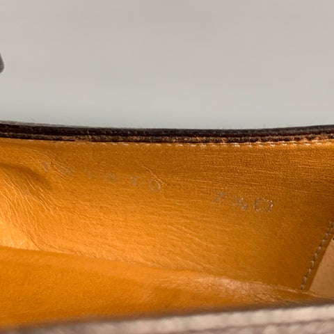 GUCCI Size 8 Brown Pebble Grain Leather Loafers