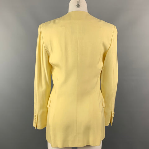 Vintage MOSCHINO COUTURE Size 8 Yellow Acetate Blend Jacket
